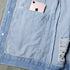 Printed Men's Ripped Jean Jacket Denim Trucker Jacket