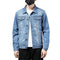 Embroidery Street Style Light Blue Men's Denim Jacket Coats