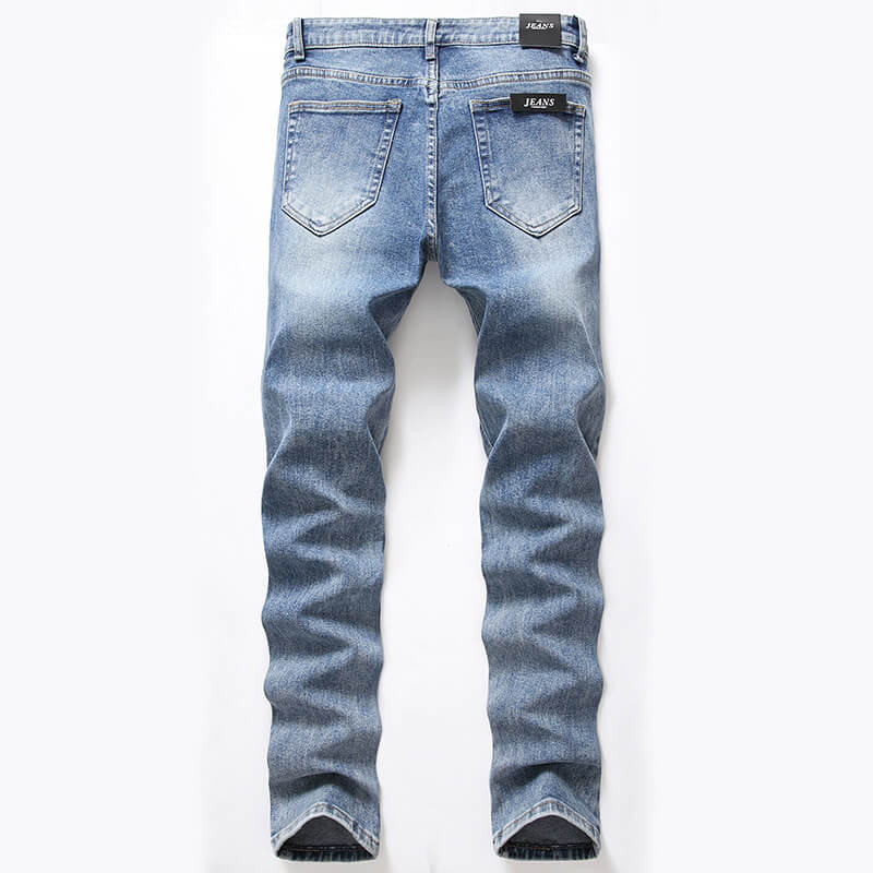 Men's Jeans Straight Pants Casual Skinny Long Mid Waisted Jeans – HiHalley