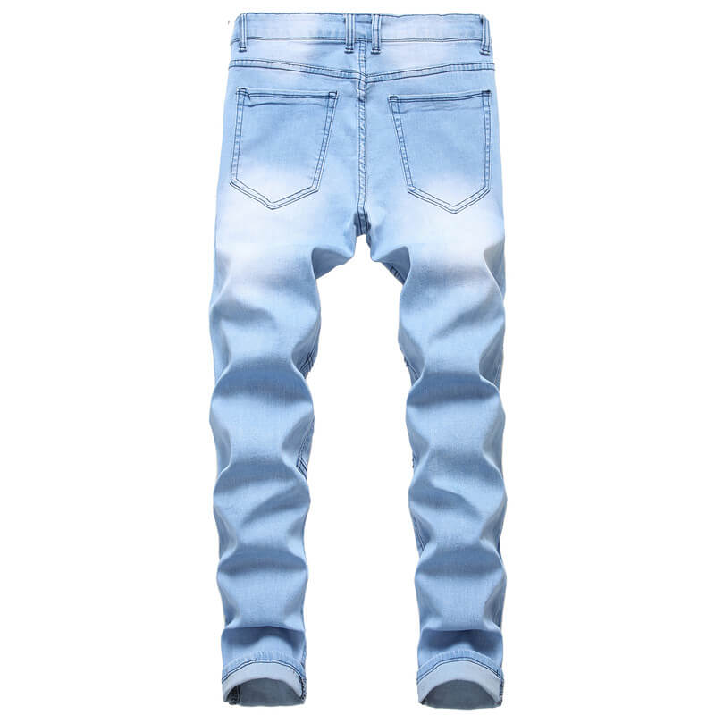 Men's Urban Straight Pants Motorcycle Jeans New Mid Waisted Jeans ...