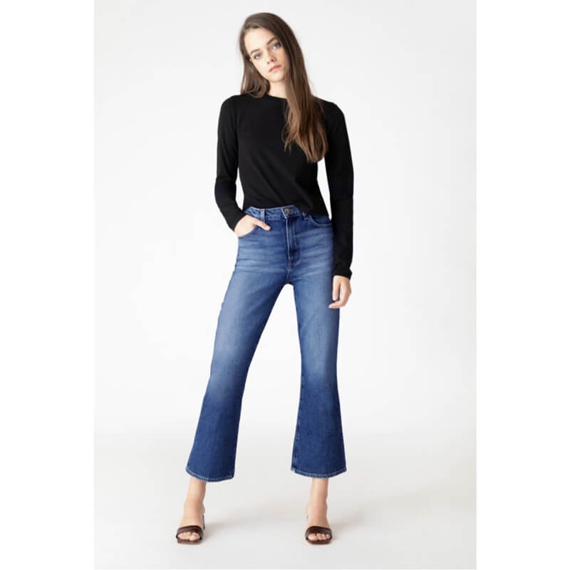 Women Fashion High Waisted Straight Leg Flare Bell Bottom Jeans – HiHalley