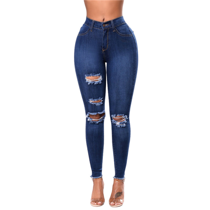Ripped Jeans Tie-dye Printed Jeans Destroyed Jeans Pencil