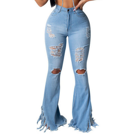 Ripped bell bottom jeans deals