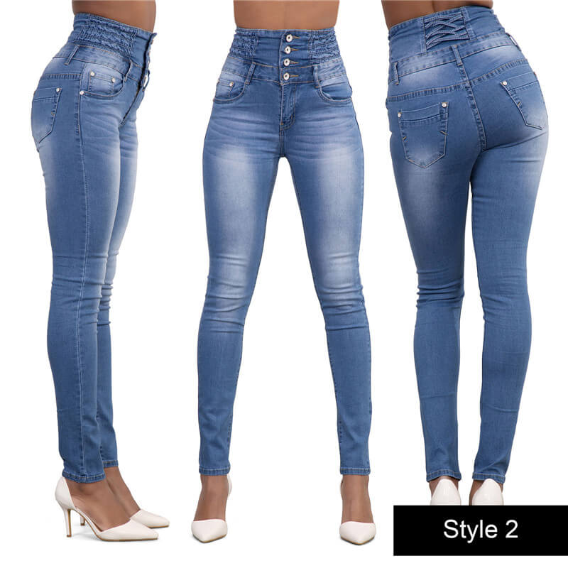 Women Casual Jeans High Waist Straight Leg Slim Pencil Pants – HiHalley